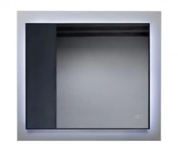 800*600 зеркало бытовое навесное с подсветкой (черн.узк.профиль). Артикул ЗП-100
