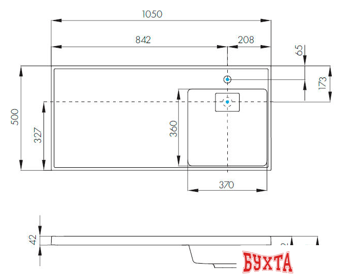 Умывальник Акватон Лондри 105 1A72223KLH010