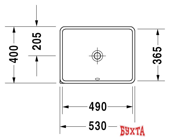 Умывальник Duravit Starck 3 53x40 (0305490000)