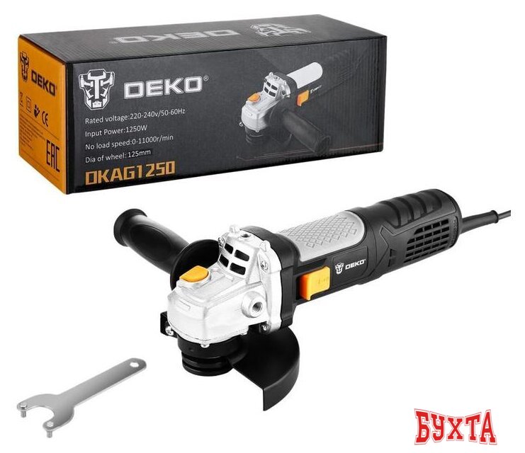 Угловая шлифмашина Deko DKAG1250