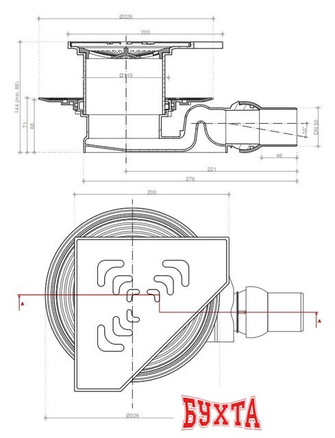 Трап/канал Pestan Confluo Standard Angle 2 Gold