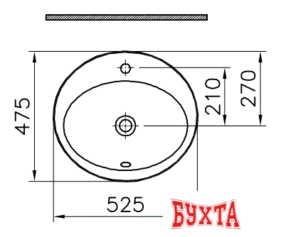 Умывальник Vitra S20 52.5x47.5 [5468B003-0001]