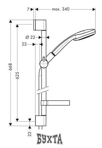 Душевой гарнитур  Hansgrohe Croma 100 Vario/Unica’C (27772000)