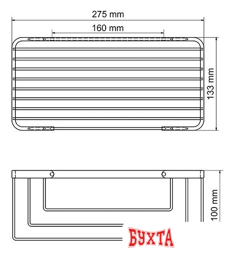 Мебель для ванных комнат Wasserkraft Полка K-711 (хром)