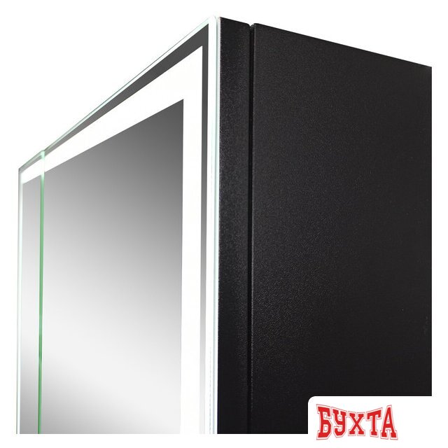 Мебель для ванных комнат Континент Шкаф с зеркалом Mirror Box Black Led 80х80