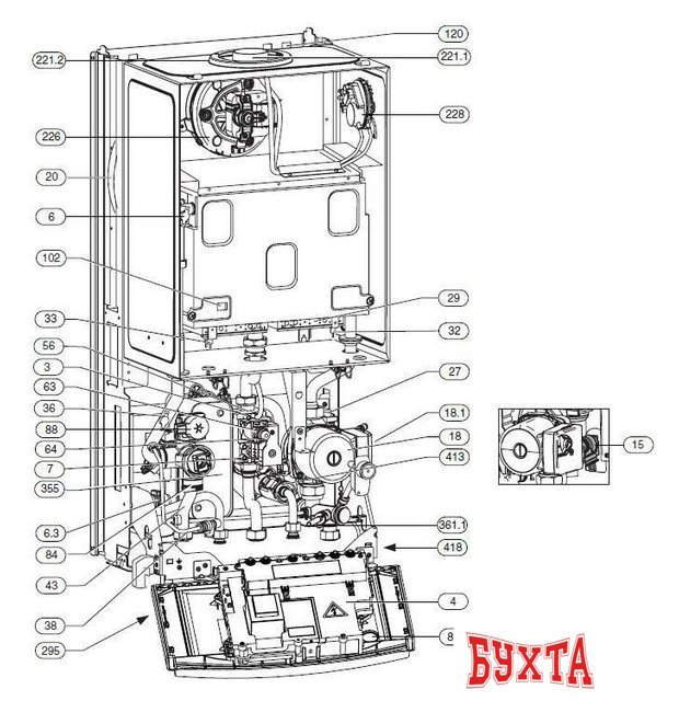 Отопительный котел Bosch ZWC 35-3 MFA