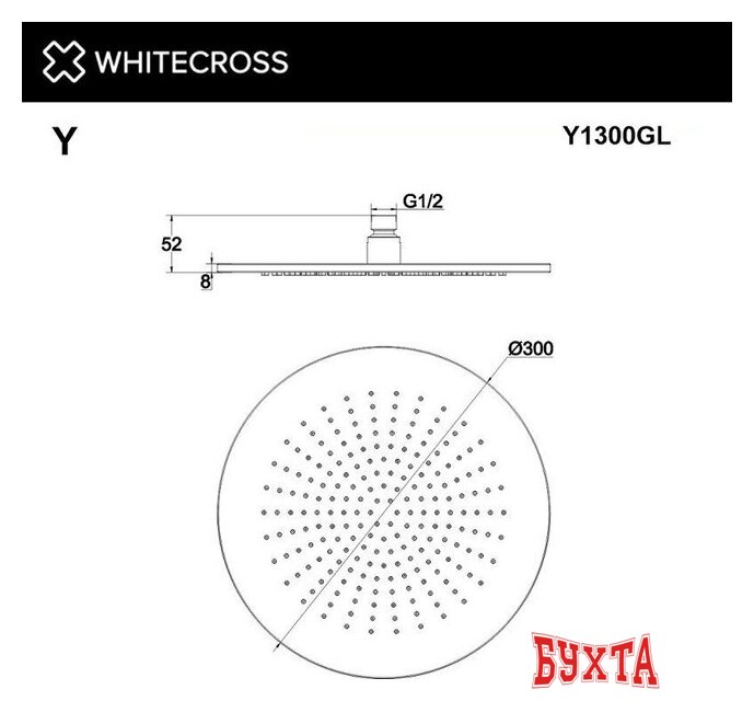 Верхний душ Whitecross Y1300GL (золото)