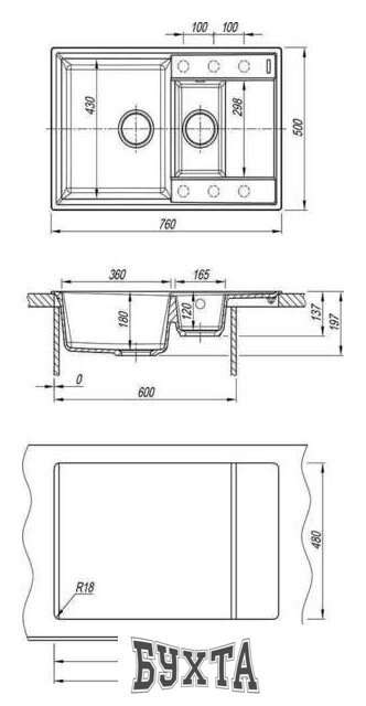 Кухонная мойка Lemark Ramza 9910039 (серый)