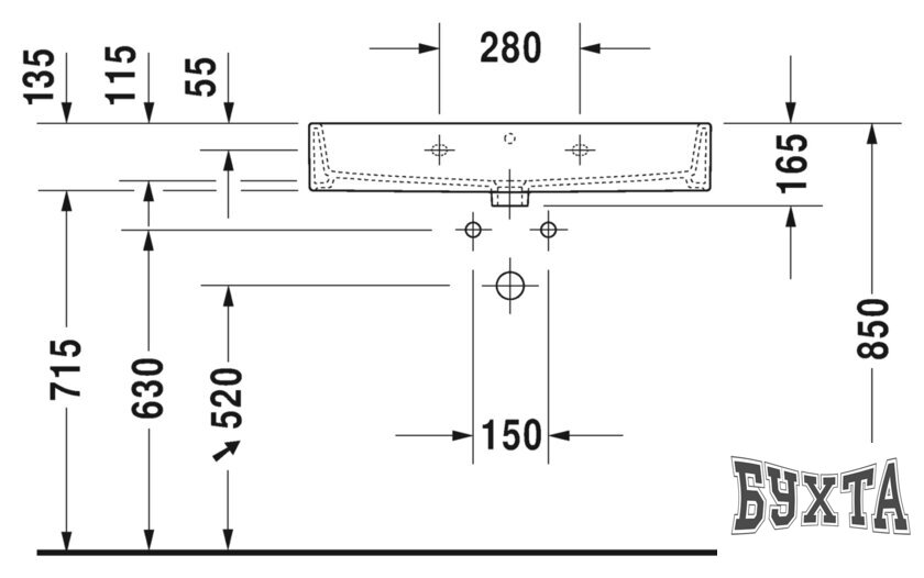 Умывальник Duravit Vero Air 80 2350800000