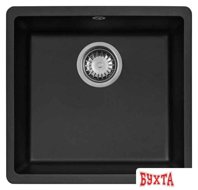 Кухонная мойка Aquasanita Fast SQF 102 + cмеситель Akvaduo 2663 L (черный металлик 601)