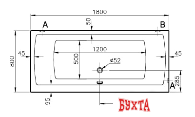 Ванна Vitra Neon 180x80