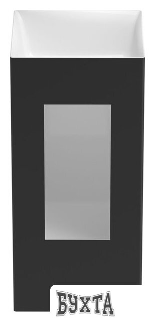 Умывальник Wellsee Pure BY Wellsee 230713000 (отдельностоящий, без отверстия под смеситель, матовый черный/глянцевый белый)