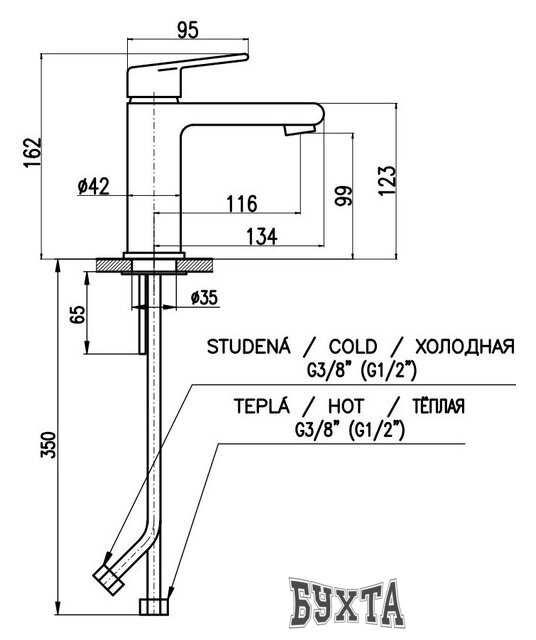 Смеситель Slezak RAV Колорадо CO128.5CMATC (черный/хром)