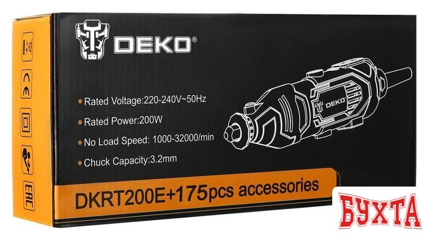 Гравер Deko DKRT200E SET 175 063-1416