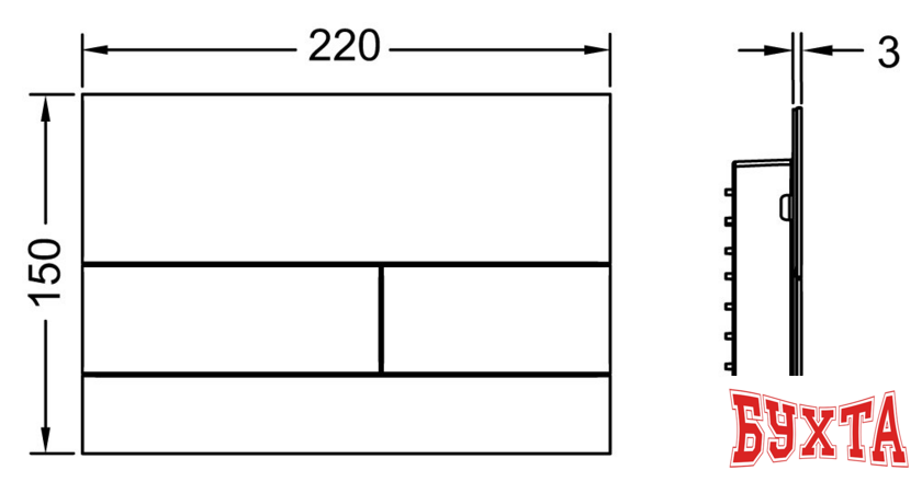 Панель смыва Tece Square II 9240830 (нержавеющая сталь)