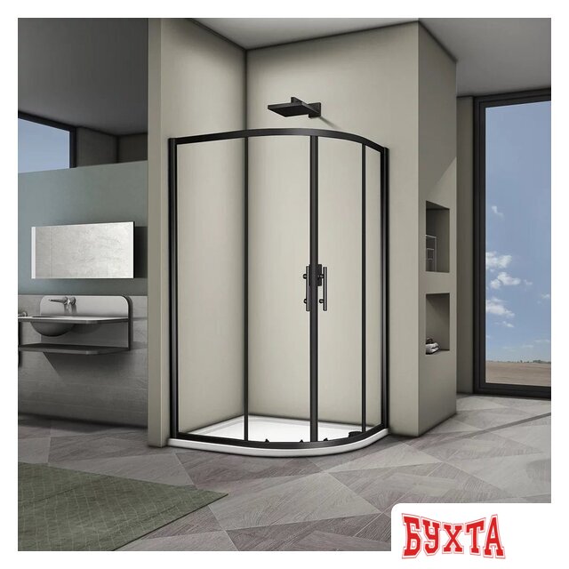 Душевой уголок Veconi 120x90 RV08B-12090-01-C3 (стекло прозрачное/черный)