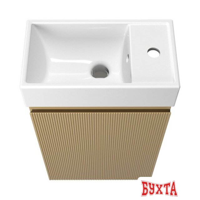 Мебель для ванных комнат Wellsee Тумба под умывальник 2 в 1 WC Area 221803001 (тумба/матовый бежевый, раковина/глянцевый белый, без ножек)