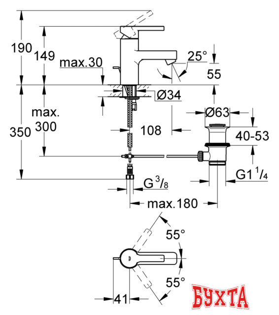 Смеситель Grohe Lineare 32115000