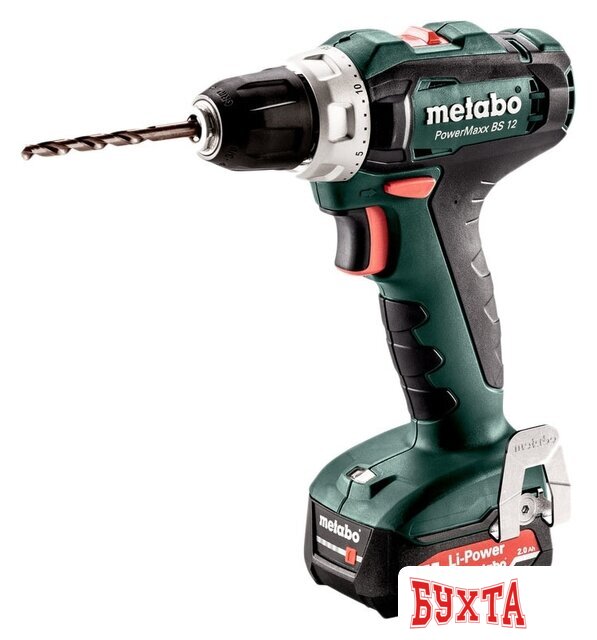 Дрель-шуруповерт Metabo PowerMaxx BS 12 601036500 (с 2-мя АКБ 2 Ah, кейс)