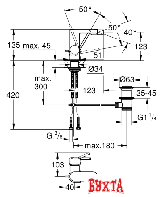 Смеситель Grohe Plus 33241003