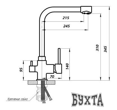 Смеситель Wisent WP4355-3