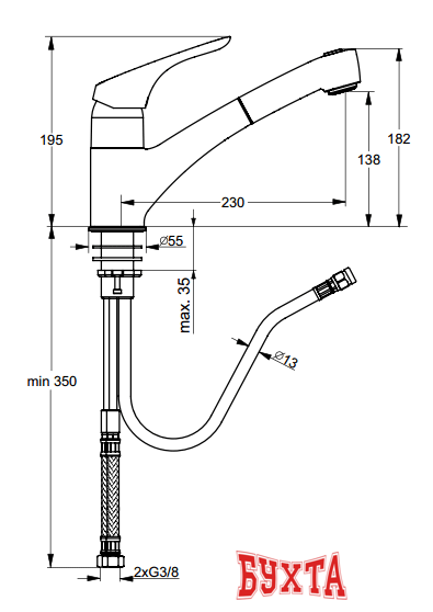 Смеситель Ideal Standard Cerasprint New B5347AA