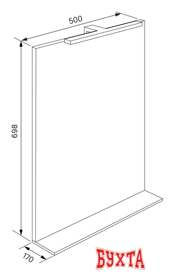 Мебель для ванных комнат IDDIS Зеркало с полкой New Custo 50 NCU50W0i98