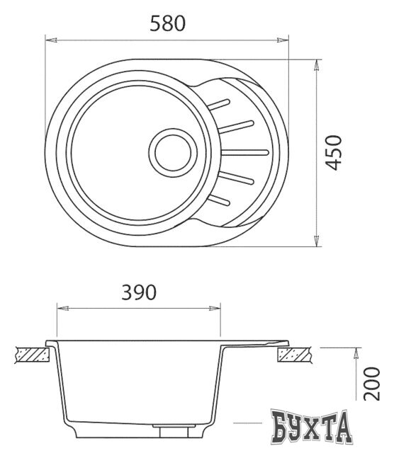 Кухонная мойка Gerhans A03 (графит)