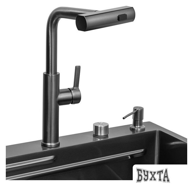Кухонная мойка ARFEKA ECO AR 680*460 T Black PVD Nano