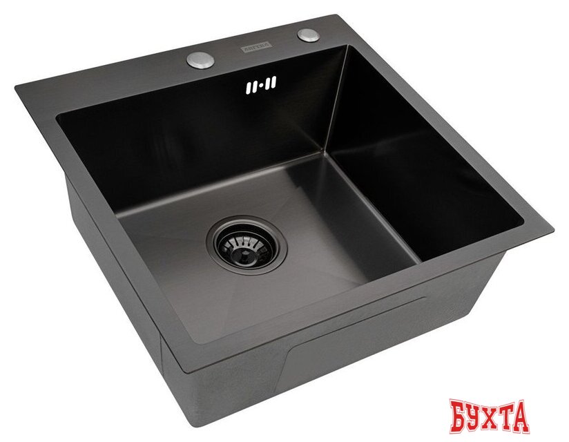 Кухонная мойка ARFEKA ECO AR 500*500 + cмеситель SIRIO BLACK PVD