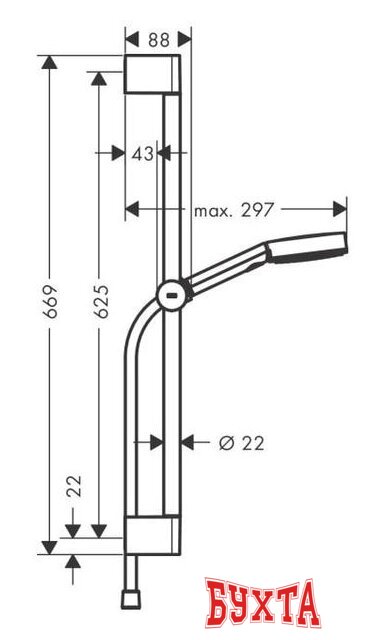 Душевой гарнитур  Hansgrohe Pulsify Select 105 3jet Relaxation 24160670 (черный матовый)