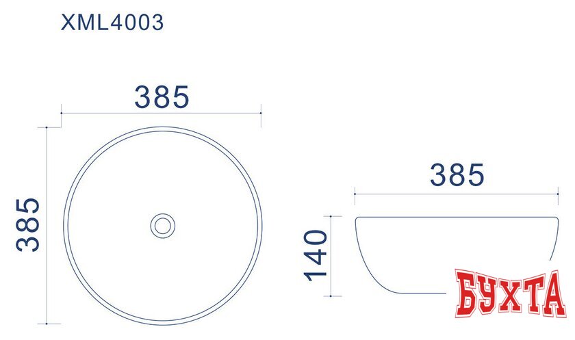 Умывальник Uptrend Sofia UP4003-2 (белый глянцевый)