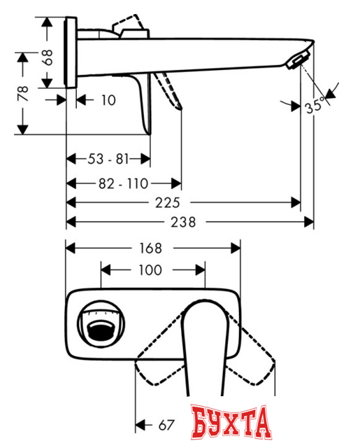 Смеситель Hansgrohe Talis E 71734670 (черный матовый)