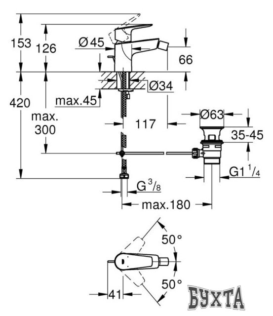 Смеситель Grohe Bauedge 23331001