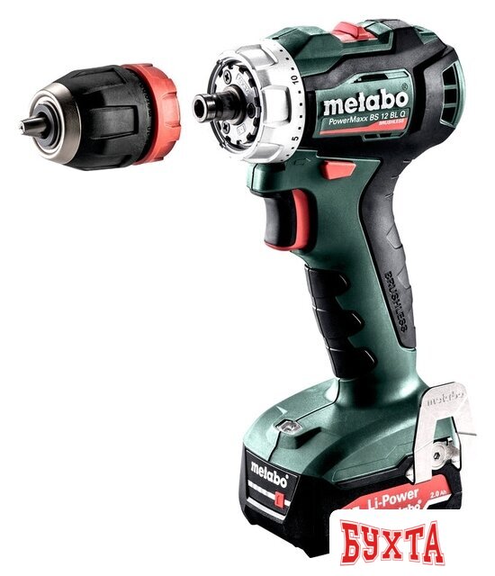 Дрель-шуруповерт Metabo PowerMaxx BS 12 BL Q 601039500 (с 2-мя АКБ 2 Ah, кейс)