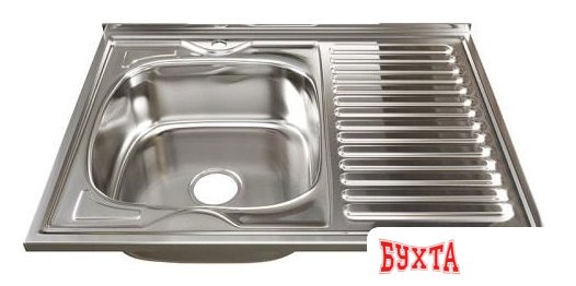 Кухонная мойка Mixline 528180 (левая, полированная, 0.8 мм)