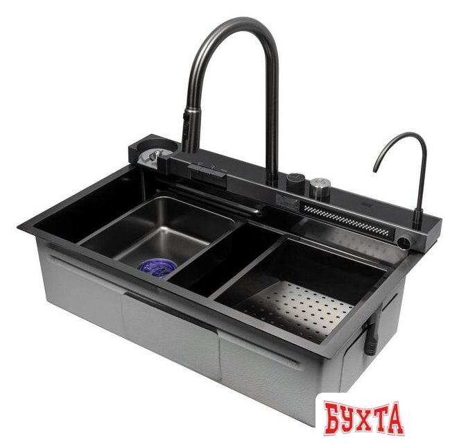 Кухонная мойка ARFEKA Sensor ECO AR 750*450 Black PVD Nano