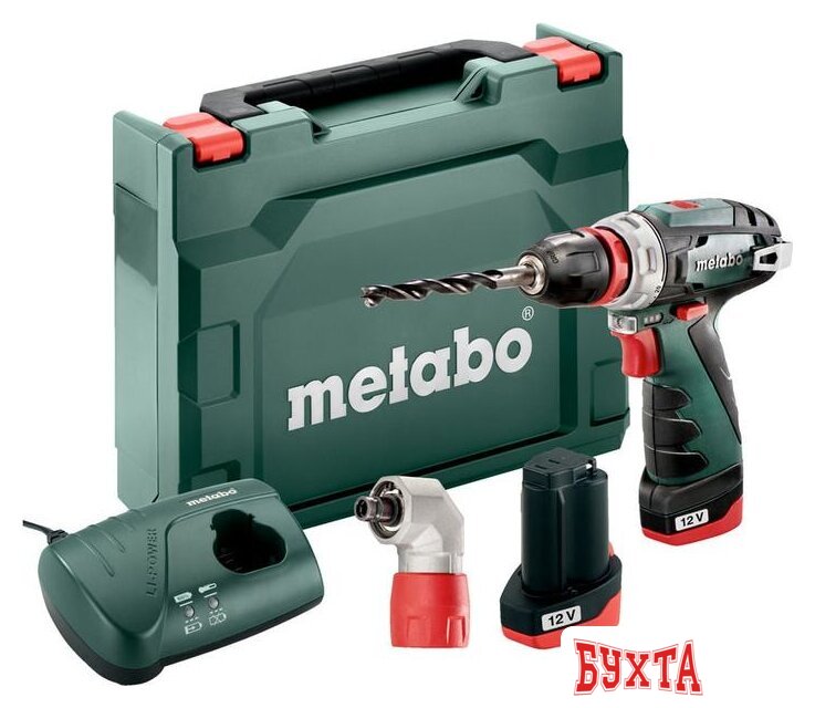 Дрель-шуруповерт Metabo PowerMaxx BS Quick Basic 600156950 (с 2-мя АКБ, кейс, 2 патрона)