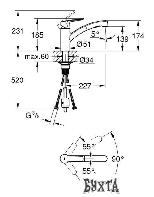 Смеситель Grohe Start 30307001