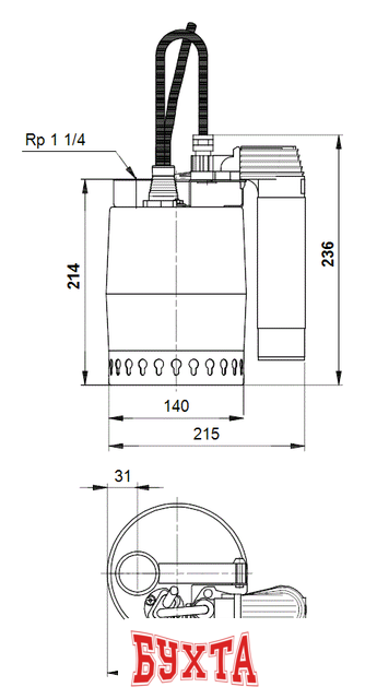 Дренажный насос Grundfos Unilift KP 250 AV 1