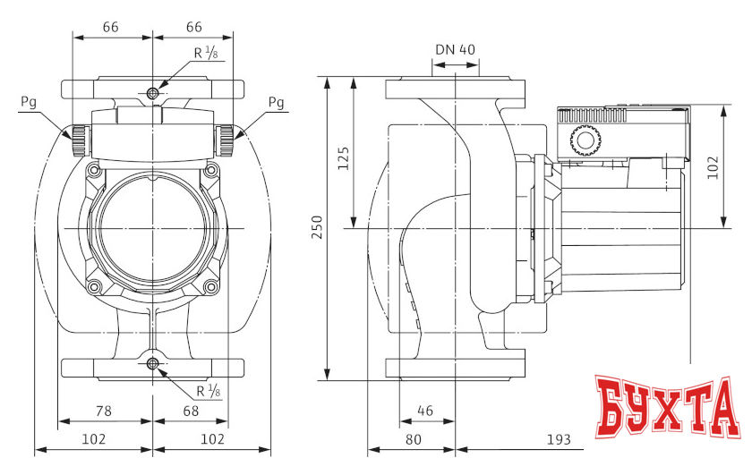 Циркуляционный насос Wilo TOP-Z 40/7 (1~230 V, PN 6/10, GG)