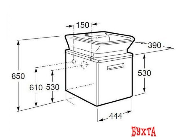 Мебель для ванных комнат Roca Тумба под умывальник The Gap 45 ZRU9302880