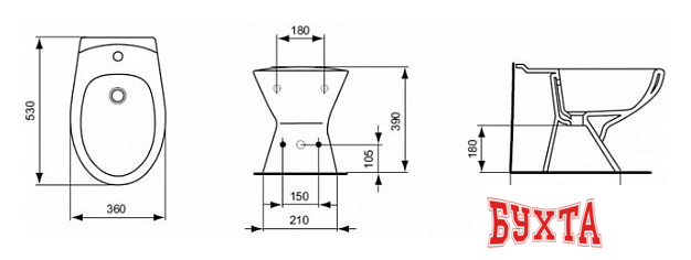 Биде Ideal Standard Ecco W804001