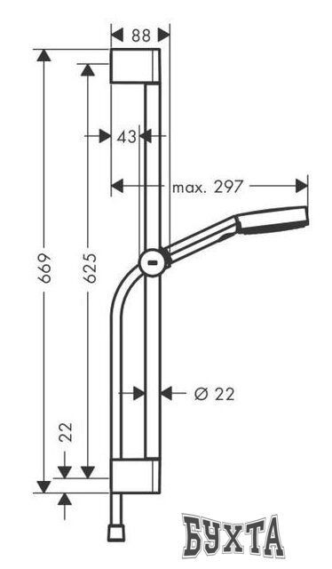 Душевой гарнитур  Hansgrohe Pulsify Select 105 3jet Relaxation 24160000 (хром)