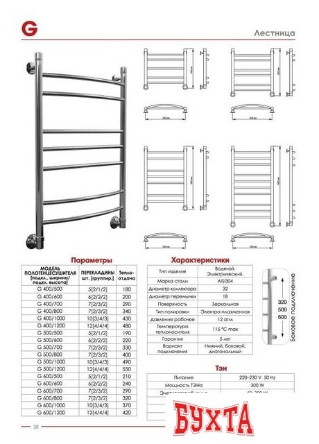 Полотенцесушитель Luxon FG T500 100x50