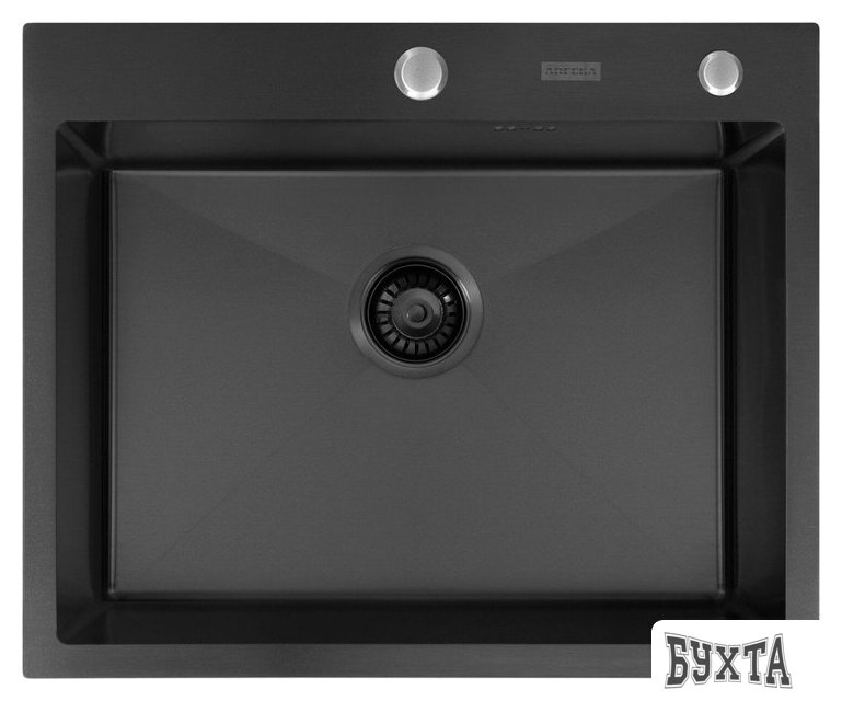 Кухонная мойка ARFEKA ECO AR 600*500 + cмеситель GEMINIA BLACK PVD