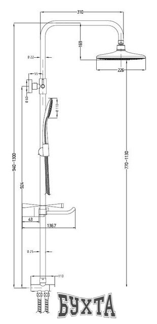 Душевая система  Esko ST1300