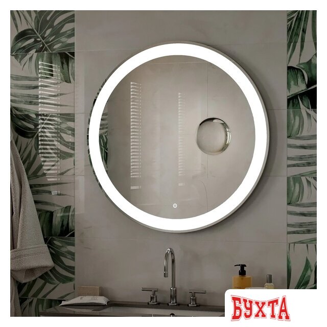 Мебель для ванных комнат Континент Зеркало Aroma Led D 780 (с увеличительным зеркалом и часами)
