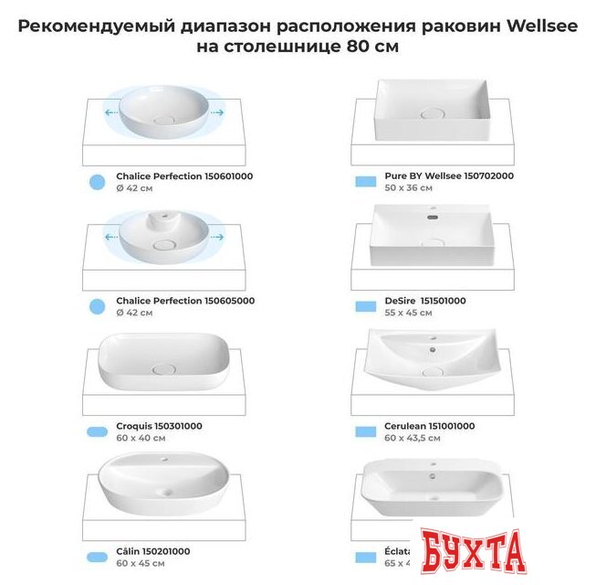 Мебель для ванных комнат Wellsee Genuine Tree 162021000, 80 см (столешница)