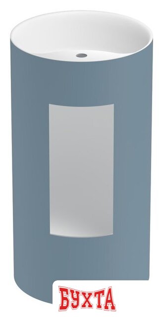 Умывальник Wellsee Chalice Perfection 230628000 (отдельностоящий, с отверстием под смеситель, цвет матовый светло-синий/глянцевый белый)
